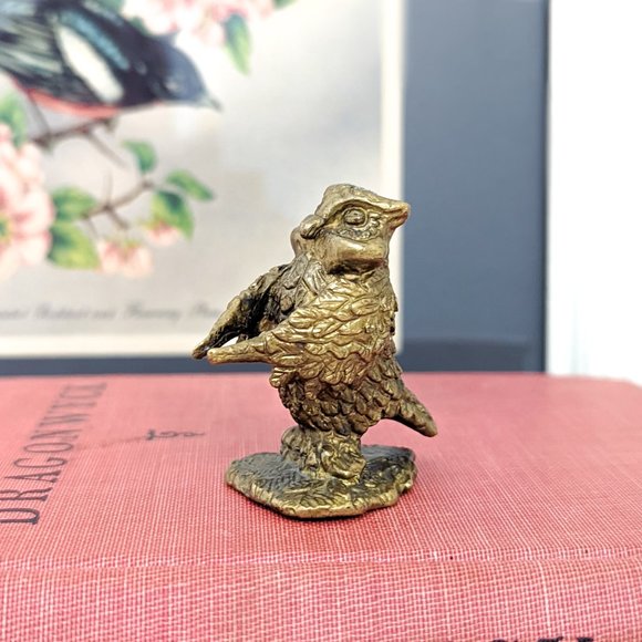 Small Brass Owl Figurine - Picture 2 of 7